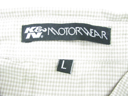 K&N BUTTON UP WOVEN LARGE TAN DRESS SHIRT 12158-L  (SHORT SLEEVE)