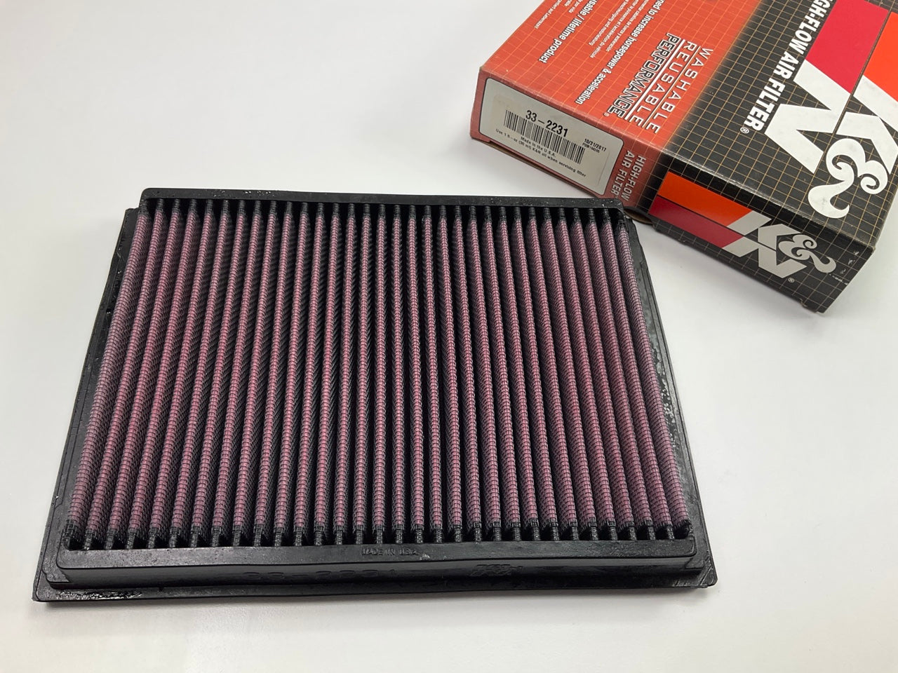 K&N 33-2231 Direct-Fit Replacement High-Flow Air Filter, Washable & Reusable