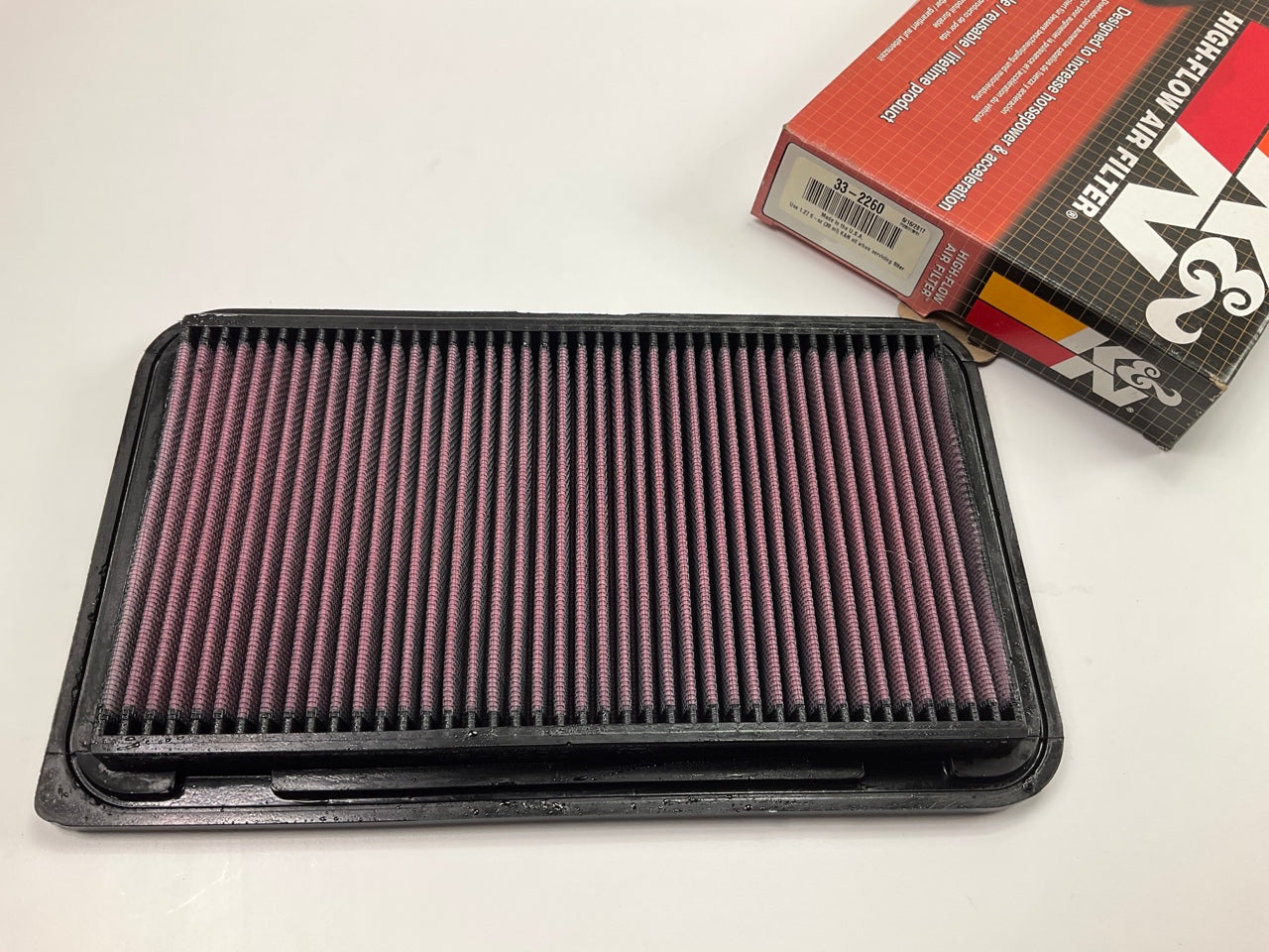 K&N 33-2260 Direct-Fit Replacement High-Flow Air Filter, Washable & Reusable