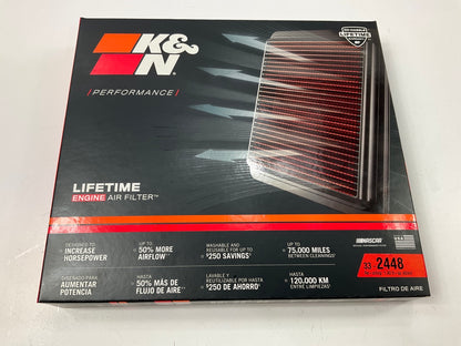K&N 33-2448 Performance Washable, Reusable High-Flow Air Filter