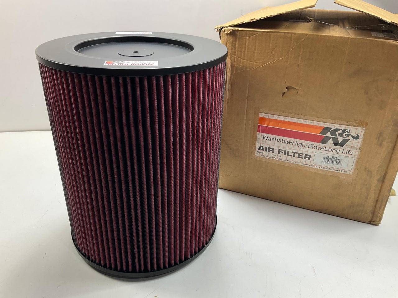K&N 38-9092 Performance HD Truck Large High-flow Air Filter, 7-3/8'' In, 14'' Tall