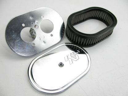 K&N 56-1370 Racing CustomOval Air Cleaner W/  Re-usable High-flow Air Filter