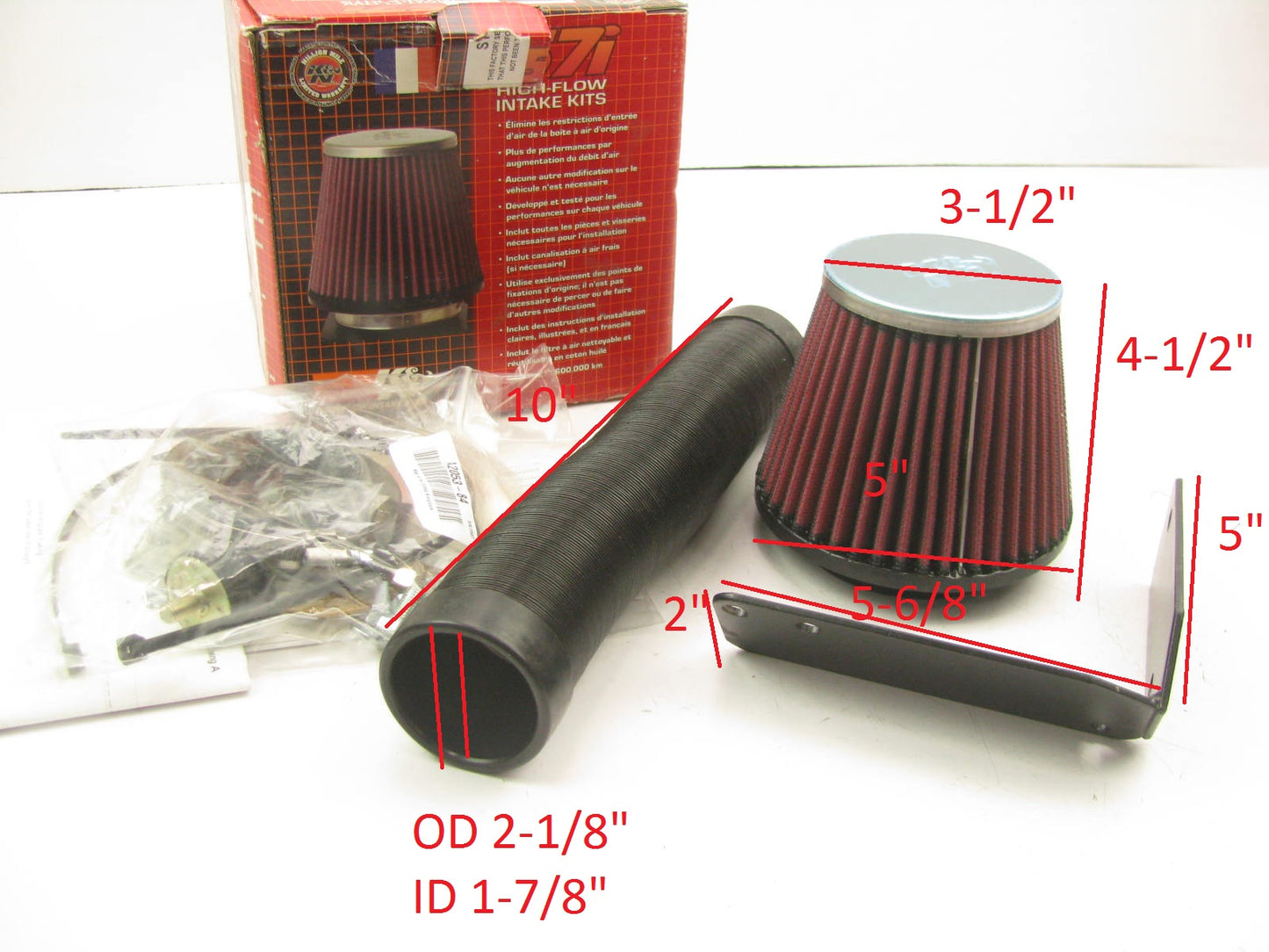 UNIVERSAL K&N Performance Cold Air Intake Kit W/ Filter & Air Hose SMALL ENGINE