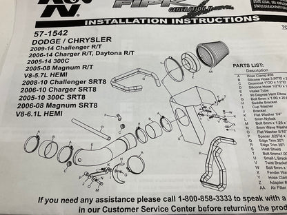 K&N 57-1542 Cold Air Intake System For 2005-19 Chrysler 300, 08-19 Challenger V8