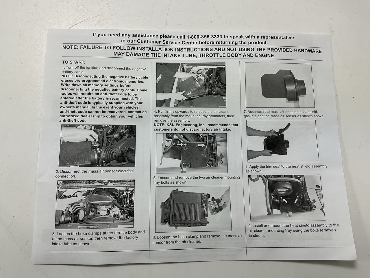 Missing Air Filter AS IS - K&N 57-3031-1 Cold Air Intake 01-06 Silverado 6.0L V8