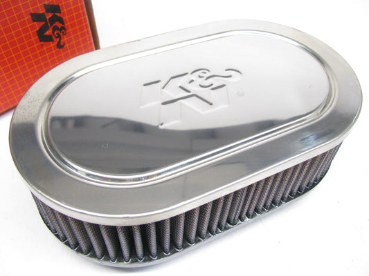 K&N 59-2890 Stainless Steel Marine Flame Arrestor 8'' X 5.5'' Oval Dual 2.5'' Inlet