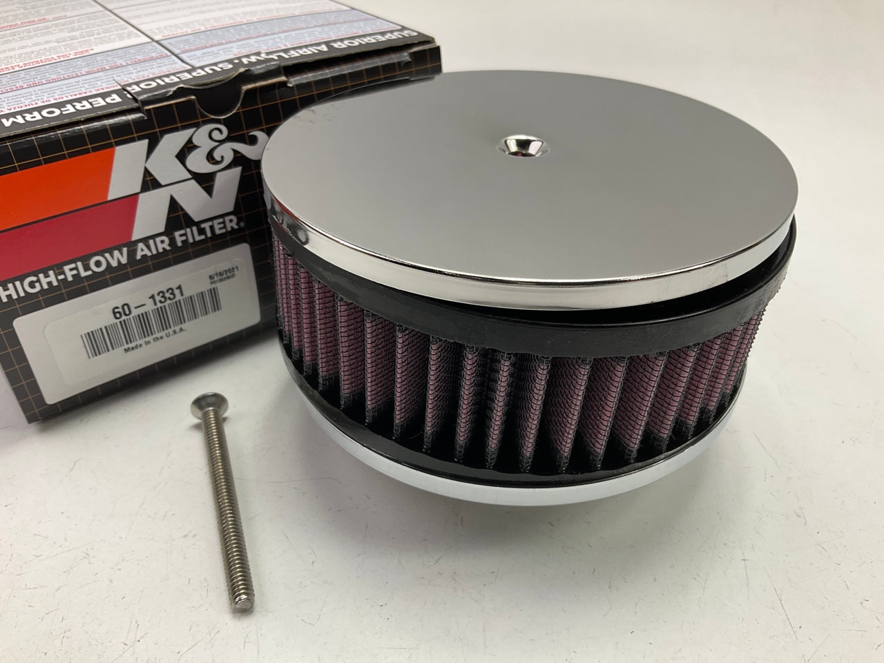 K&N 60-1331 Custom Round Air Cleaner Assembly - 2-5/8'' Flange, 5-3/8'' OD X 3'' H