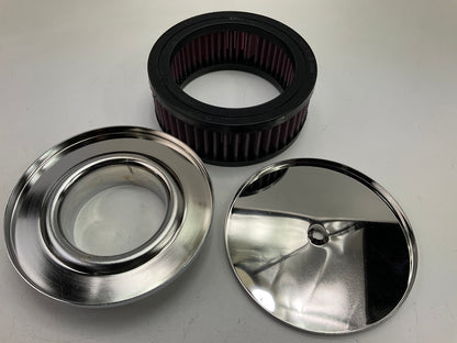 K&N 60-1331 Custom Round Air Cleaner Assembly - 2-5/8'' Flange, 5-3/8'' OD X 3'' H