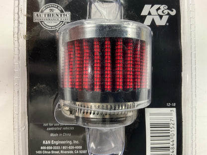 K&N 62-1370 1'' ID X 2'' OD X 1.5'' H Rubber Base Crankcase Vent Filter, Clamp-on