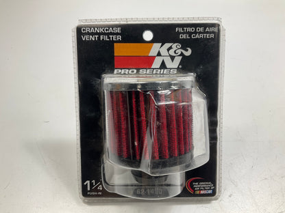 K&N 62-1490 1.25'' Push In Valve Cover Breather Filter, Chrome Top, 3'' Diameter