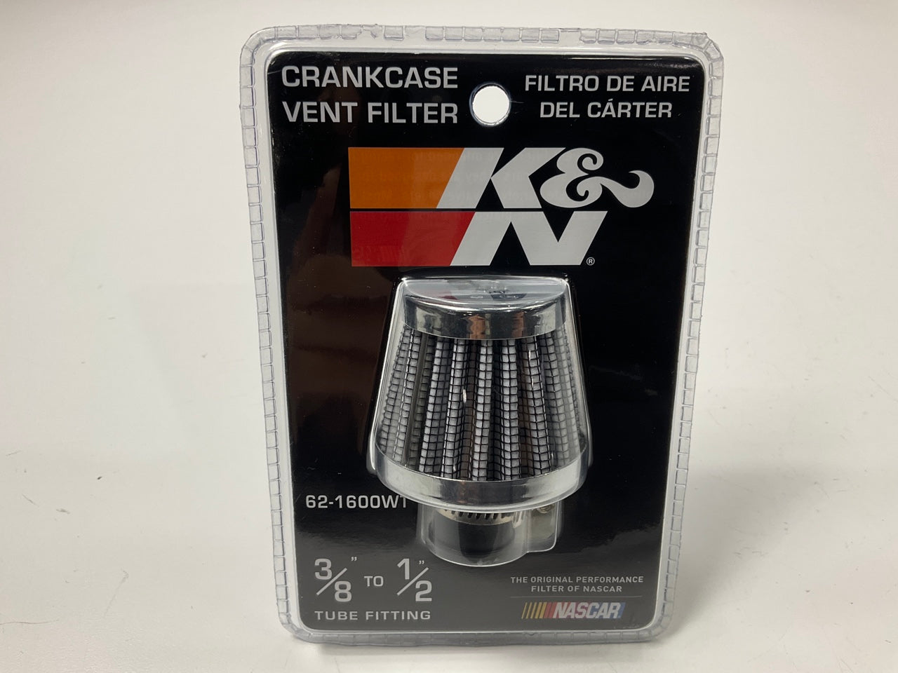 K&N 62-1600WT Crankcase Vent Filter / Breather, Clamps On 3/8''-1/2'' Tubing
