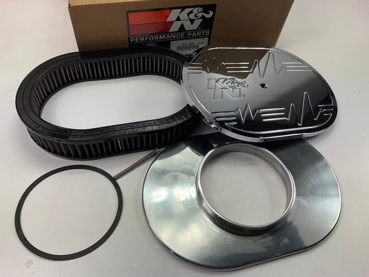 K&N 66-1570 Performance Custom 66 Oval Air Cleaner Assembly W/ High Flow Filter