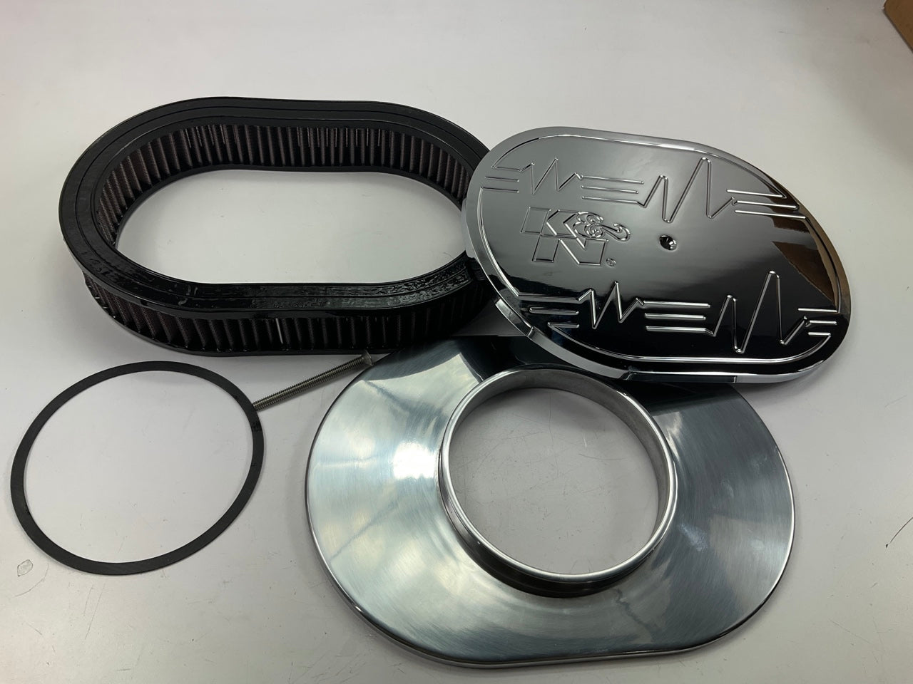 K&N 66-1570 Performance Custom 66 Oval Air Cleaner Assembly W/ High Flow Filter