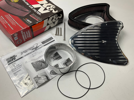 K&N 66-5080F Custom Air Cleaner Assembly With Air Filter, 5-1/8'' Neck Flange