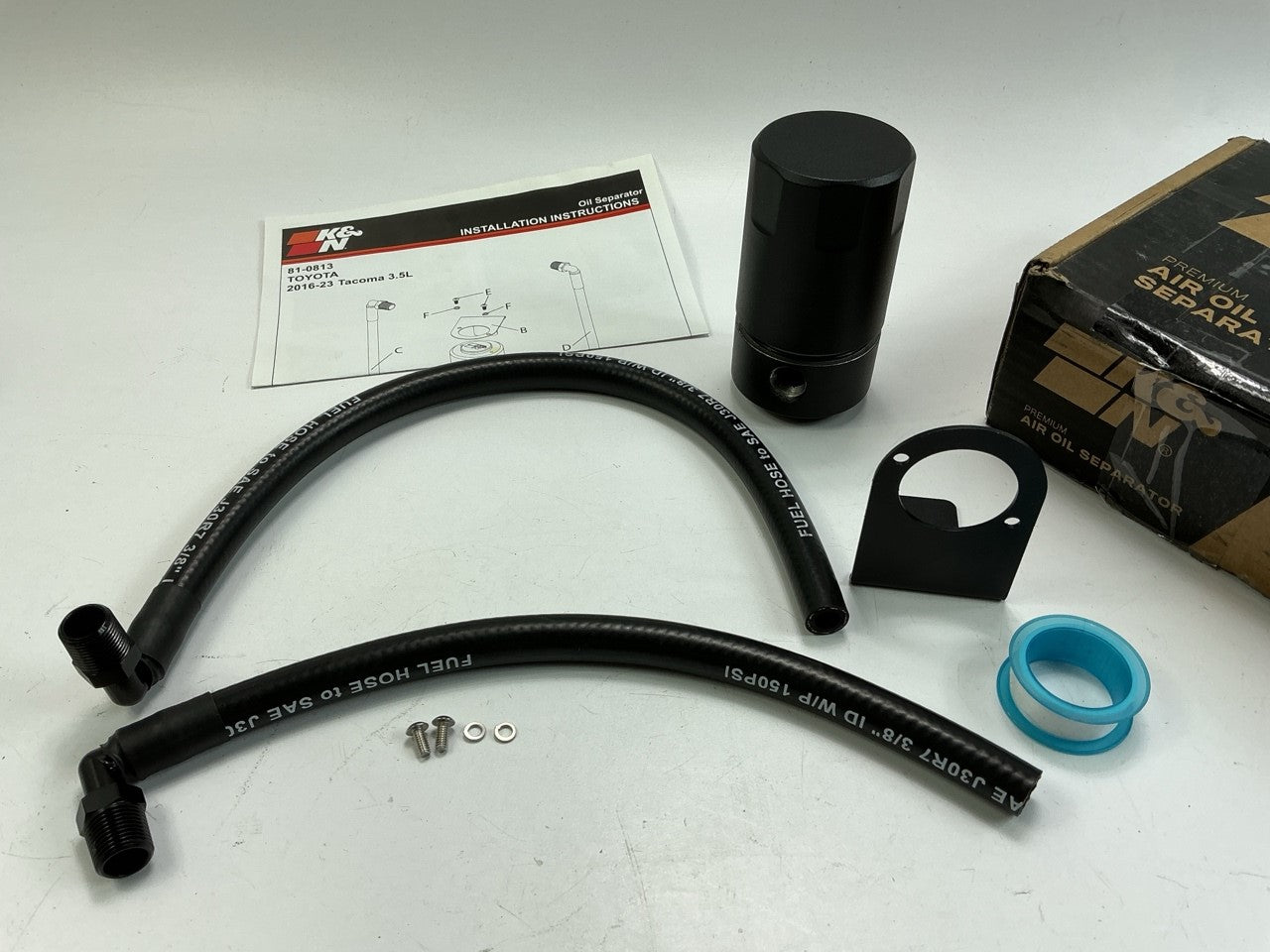 LIGHTLY USED - K&N 81-0813 Air Oil Separator Oil Catch Can 16-23 Tacoma 3.5L V6