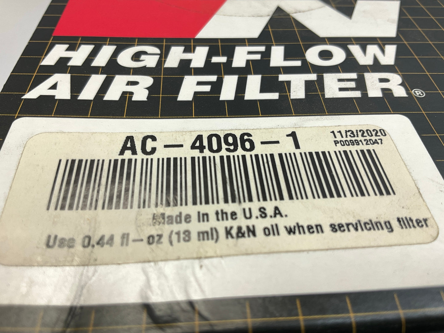 K&N AC-4096-1 High Flow Replacement Air Filter