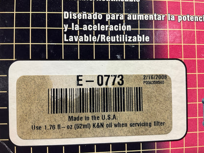 K&N E-0773 Replacement High Flow Performance Air Filter - Washable & Reusable