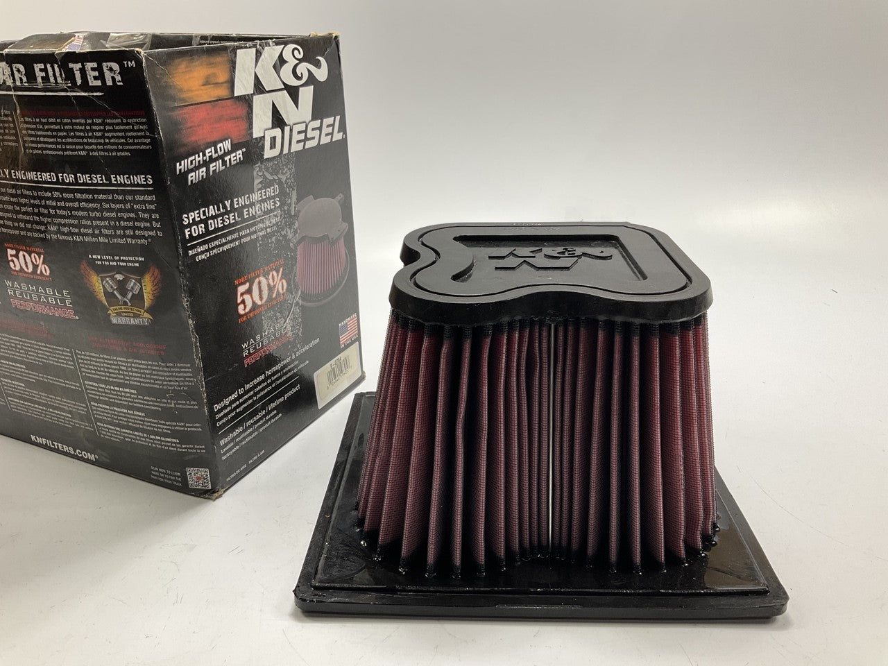 K&N E0784 Direct Fit High Flow Air Filter For 07-09 Ram 2500 3500 Cummins Diesel