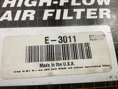 K&N E-3011 6-1/2'' X 4-1/4'' OVAL High Flow Performance Air Filter, 4'' Tall