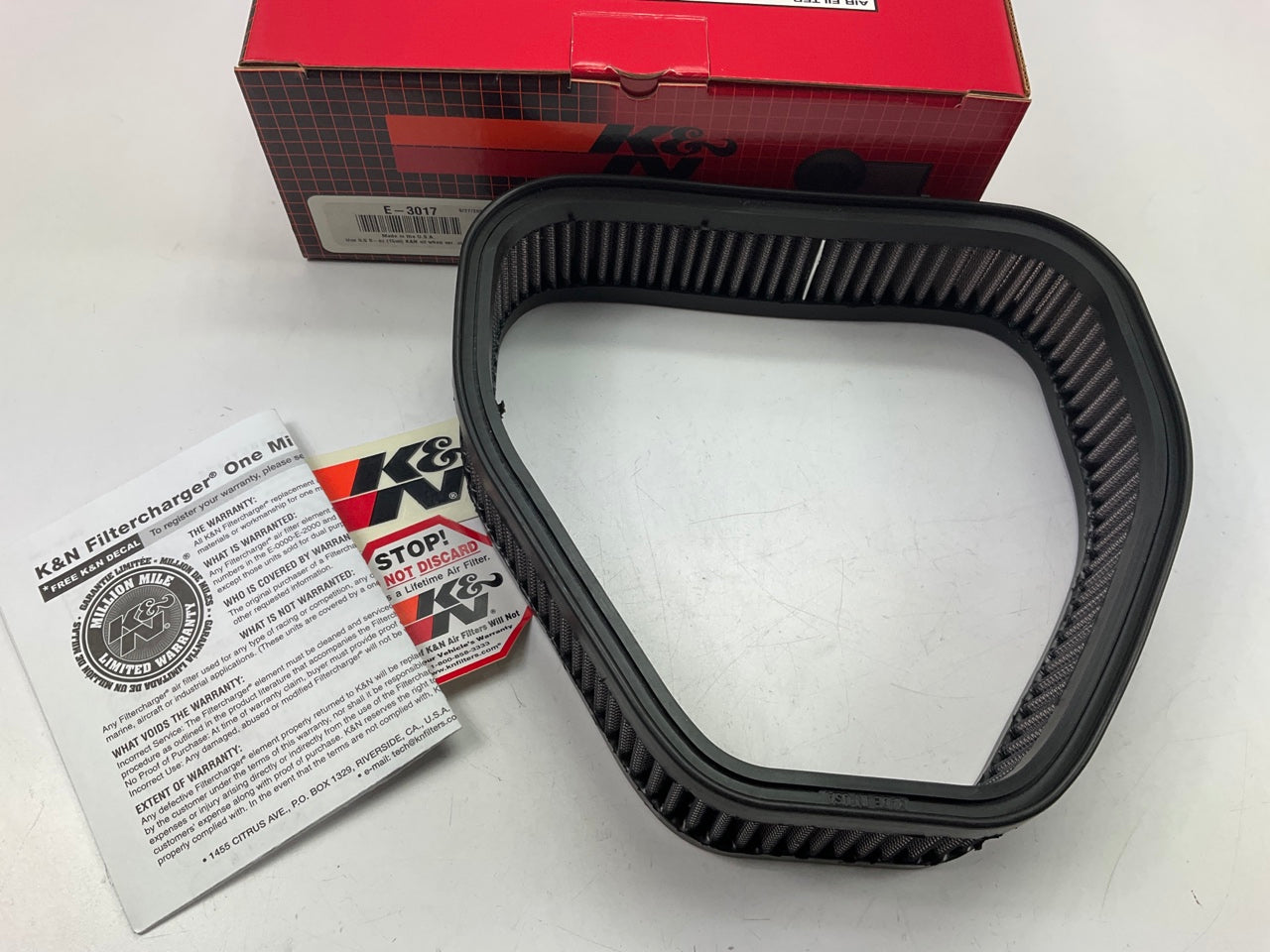 K&N E3017 Replacement Air Filter For Air Cleaner RK-3908, RK-3918, RK-3928
