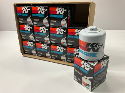 (12) K&N HM1002 Marine Oil Filters For Mercruiser  225 HP, Replaces 35822626T7