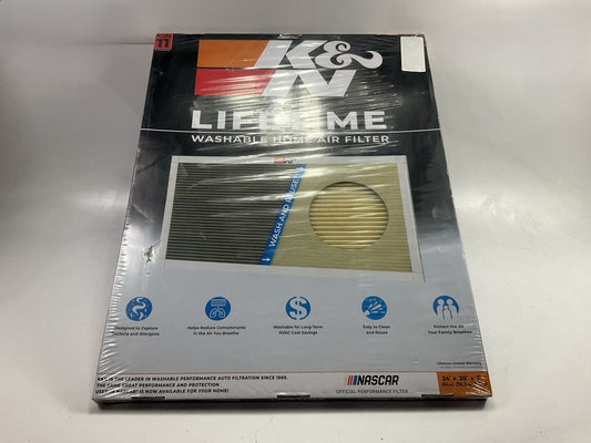K&N HVC-12430 Washable & Reusable Home Air Filter HVAC 24'' X 30'' X 1''