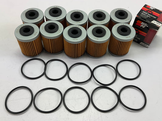 (10) K&N KN157 Short Oil Filters For KTM 250, 450, 525, 660, 690 (59038046100)