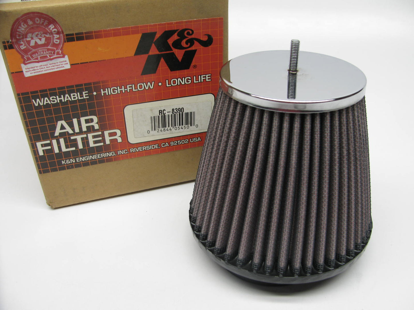 K&N RC-8390 High-Flow Performance Round Tapered Air Filter 2.875'' INLET, 4.5'' H