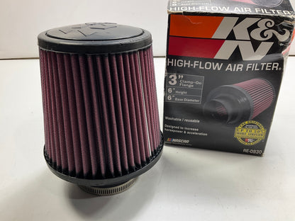 K&N RE0930 High Flow Performance Universal Clamp-on Air Filter 3'' Inlet, 6'' Tall