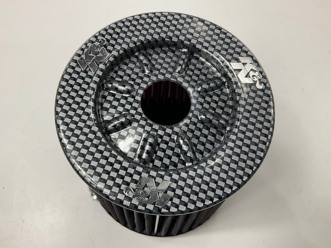 K&N RF-1633 Air Filter, Top Has 7/16'' Center Vent Hole, 100mm Inlet, 152mm Tall