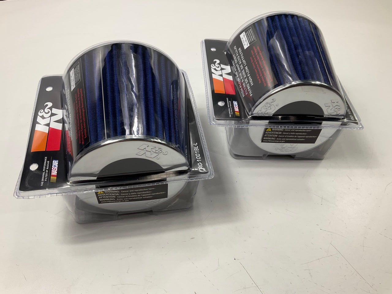 (2) K&N RG1001BLL Dual Cold Air Intake High Flow Washable Cone Air Filters BLUE