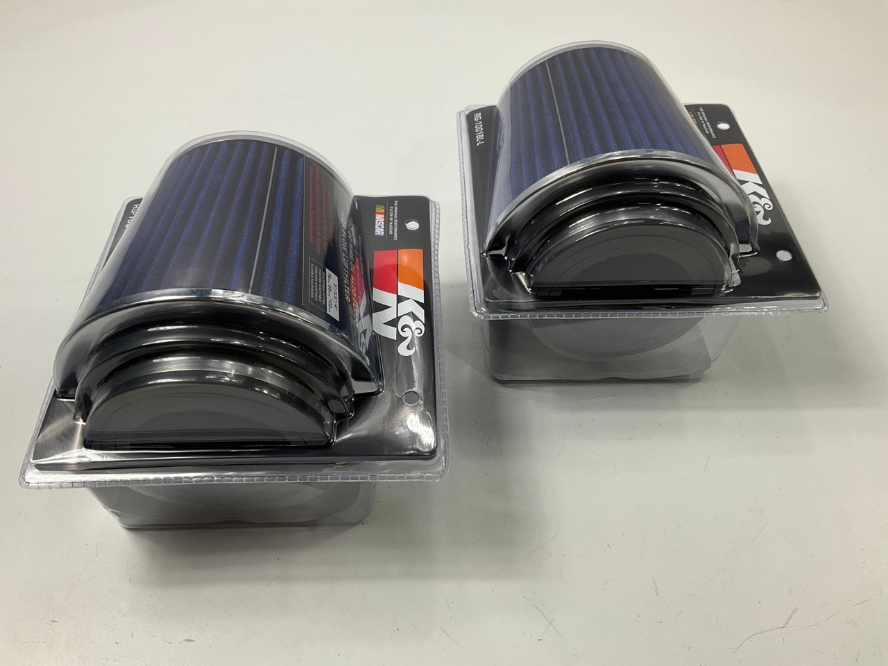 (2) K&N RG1001BLL Dual Cold Air Intake High Flow Washable Cone Air Filters BLUE