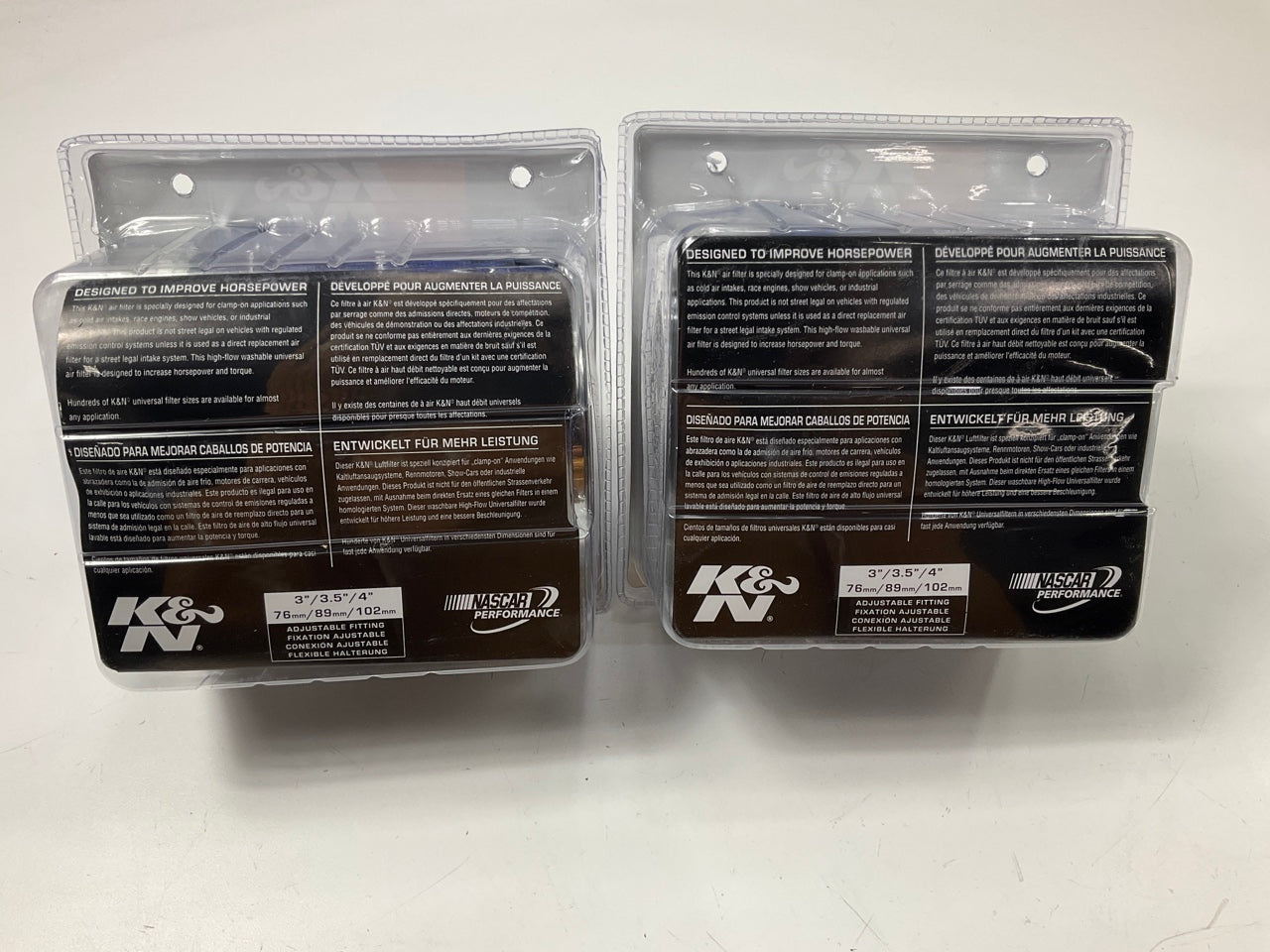 (2) K&N RG1001BLL Dual Cold Air Intake High Flow Washable Cone Air Filters BLUE