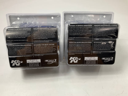 (2) K&N RG1001BLL Dual Cold Air Intake High Flow Washable Cone Air Filters BLUE