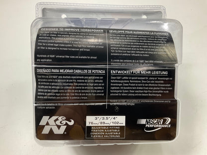 K&N RG-1001BL-L 3'' 3.5'' 4'' Inlet Round Tapered Universal Air Intake Cone Filter