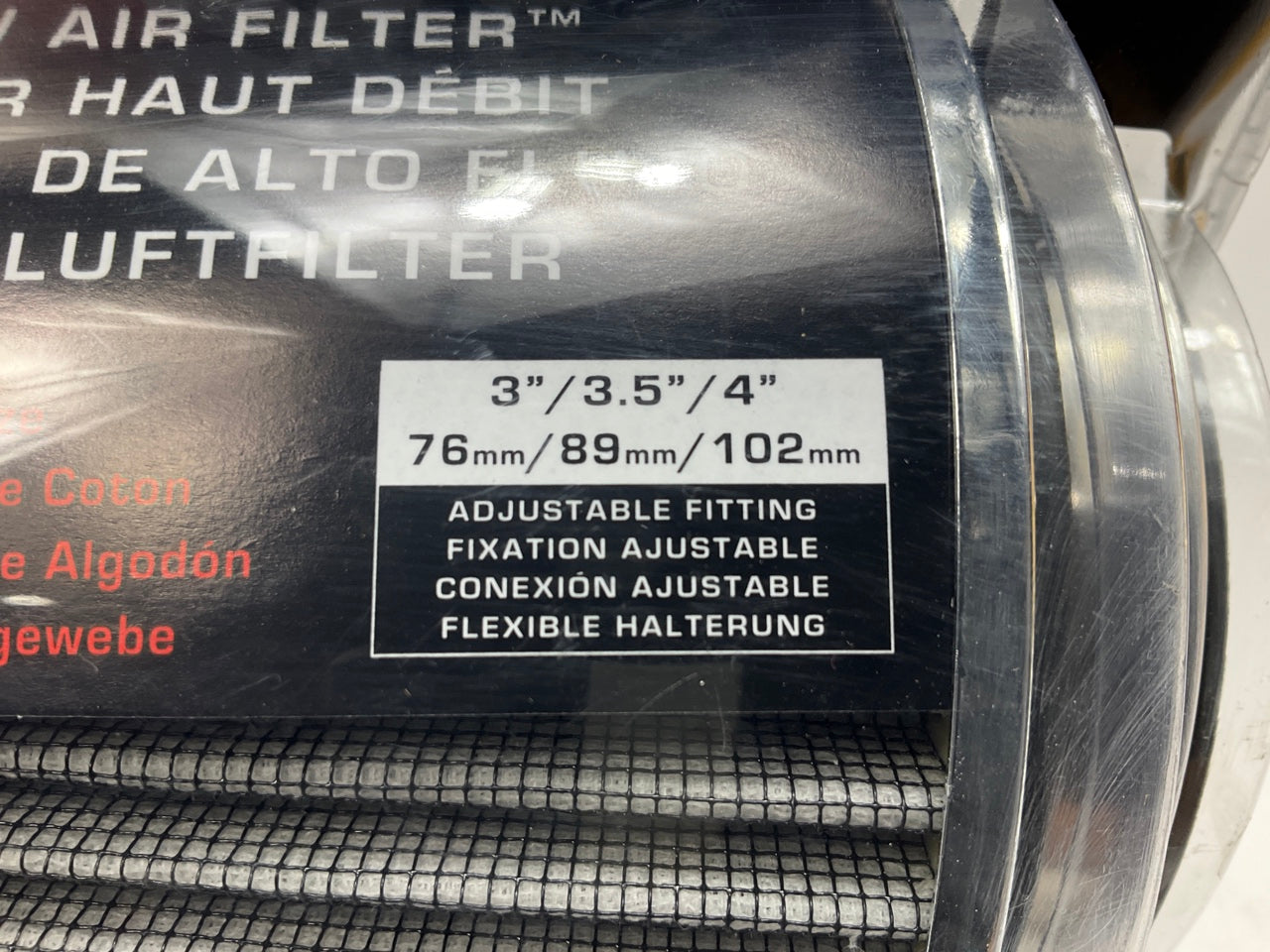 COSMETIC DAMAGE - K&N RG-1001WT-L Performance Clamp-on Washable Cone Air Filter