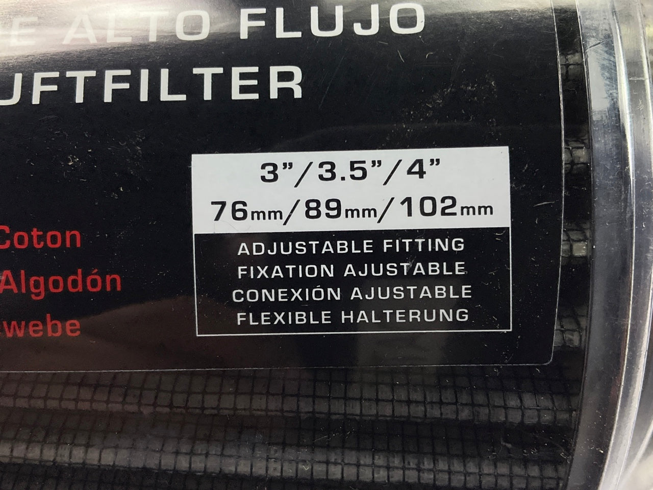 K&N RG-1001WT-L High Performance, Universal Clamp-on Washable Cone Air Filter