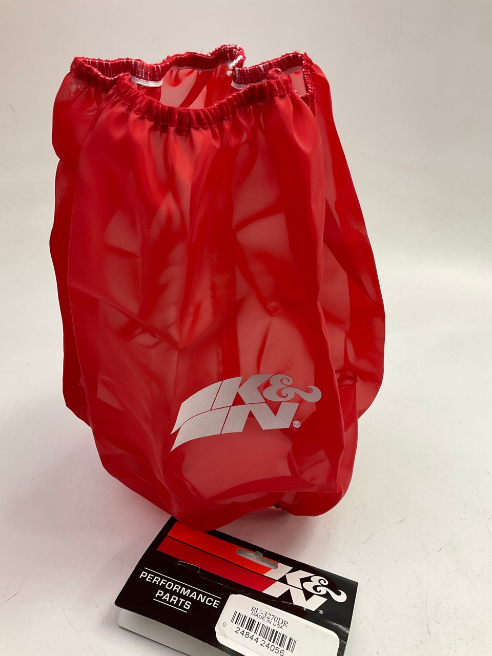 K&N RU3270DR DryCharger Round Red Air Filter Wrap (3'' ID X 4'' H) For RU3270