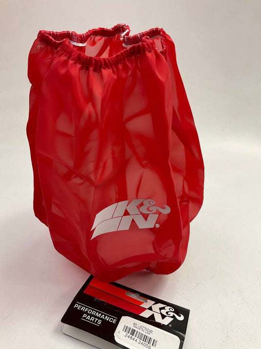 K&N RU3270DR DryCharger Round Red Air Filter Wrap (3'' ID X 4'' H) For RU3270