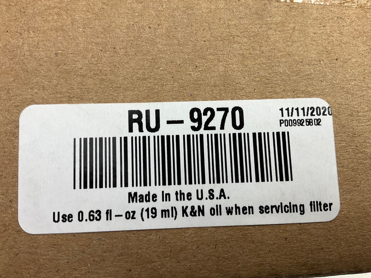 K&N RU-9270 Universal Clamp-On Cold Air Intake Air Filter 3-1/8'' Inlet, 4'' Tall