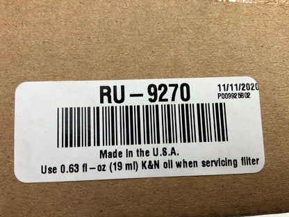 K&N RU-9270 Universal Clamp-On Cold Air Intake Air Filter 3-1/8'' Inlet, 4'' Tall