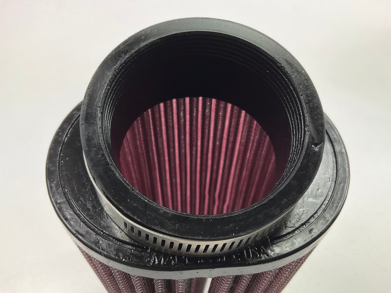 K&N RU1390 Universal Clamp-On Oval Straight Air Filter - 2.438'' Flange X 7'' Tall