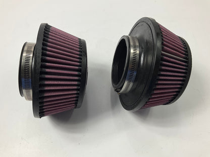 (2) K&N RU5288 3'' Clamp-On Performance Cold Air Intake Air Filter, 6'' Base