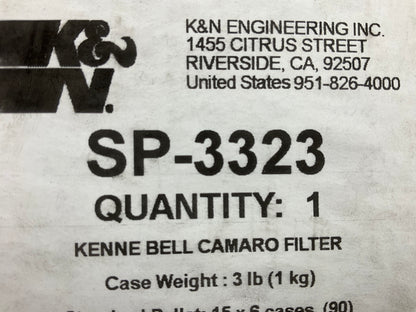 K&N SP-3323 High Flow Performance Air Filter 4-1/2'' Inlet For Kenne Bell Camaro