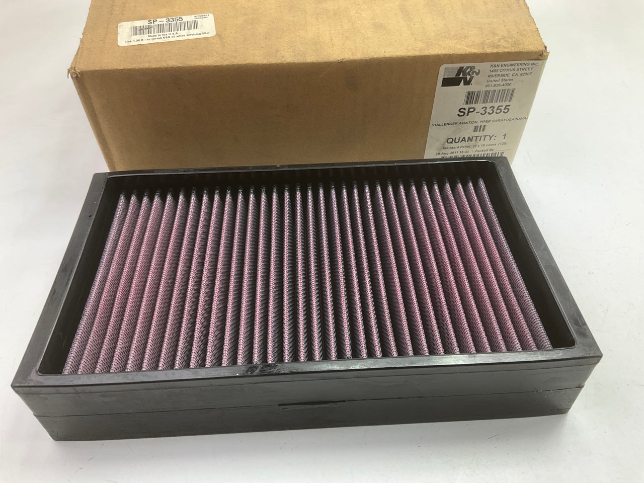 K&N SP-3355 Air Filter For PIPER SARATOGA / NAVAJO Aircraft Piper PA-32R