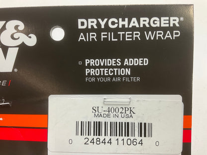 K&N SU-4002PK Black PreCharger Air Filter Wrap - 4.5'' Base ID X 5.375'' Tall