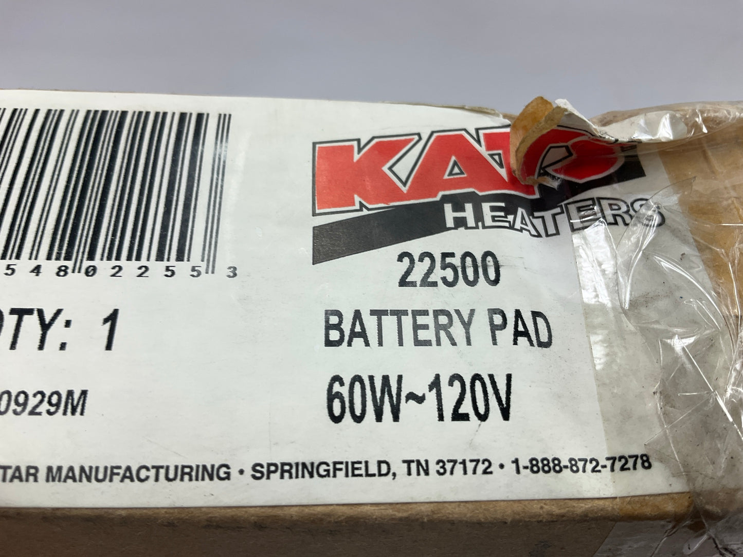 Kats 22500 Battery Pad Heater 8.5''x 11.5'', 60 Watt - 120 Volts For Winter Starts