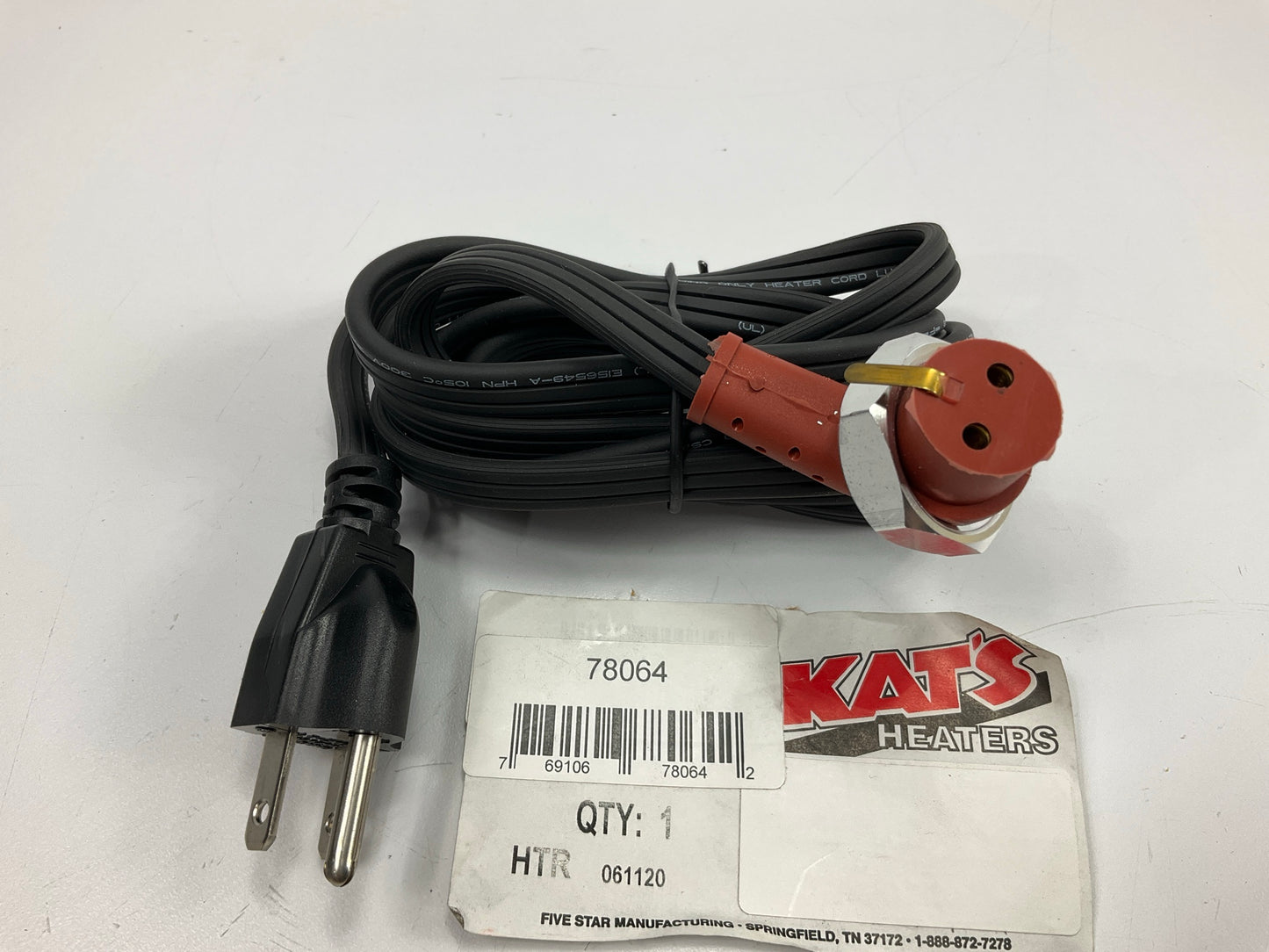 Kat's 28216 6' Heavy Duty Engine Block Heater Replacement Cord, 16/3 Gauge