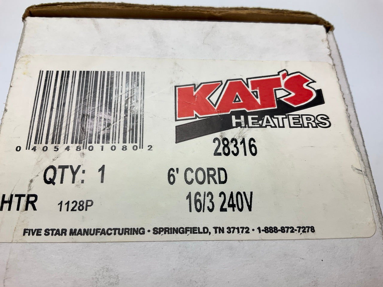 Kats 28316 Engine Block Heater Replacement Cord, 6 Feet, 240 Volt, 16/3 Gauge