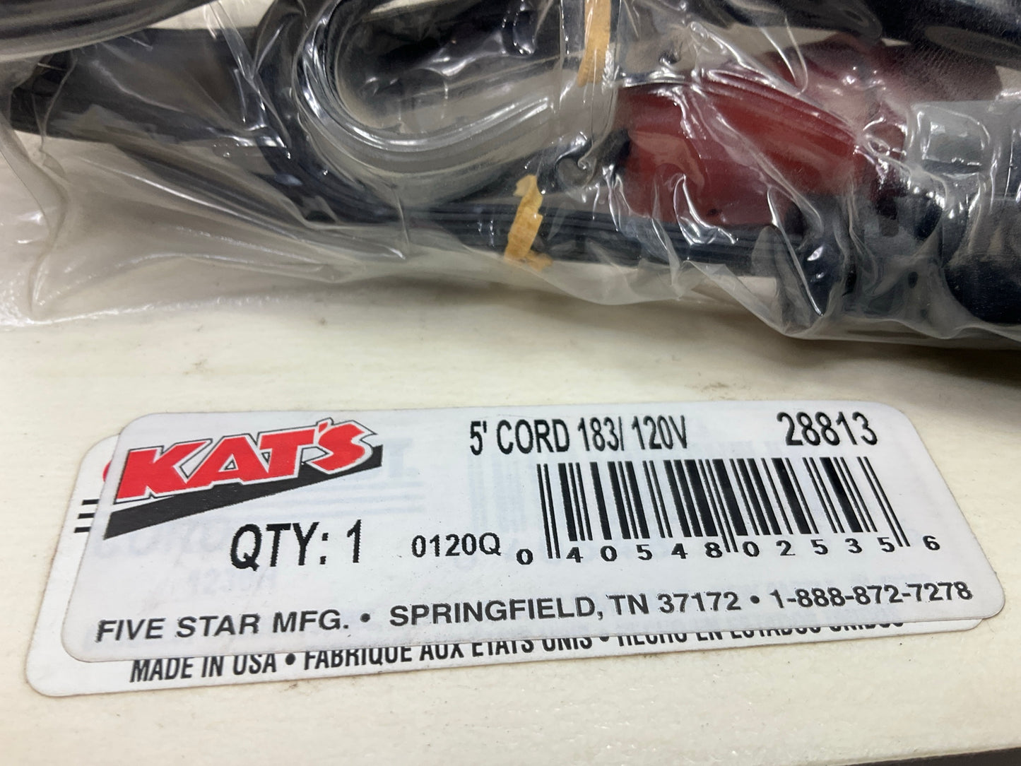 Kats 28813 Engine Block Heater 5' Replacement Cord - 120V, 18-gauge, 3-wire